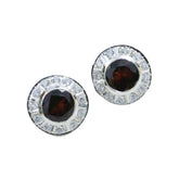 Bianca Red Stud Earrings with Sparkling Accents